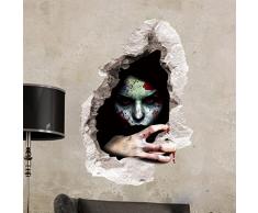 Rawdah Adesivo decorativo murale decorativo della decorazione della parete della casa della famiglia di Halloween Remakeable Terror (Multicolore(B))