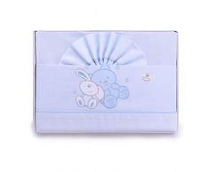 PEKITAS - Set di lenzuola sottili per bebè, 3 pezzi, per lettino da 60 x 120 cm, 100% cotone, prodotto in Portogallo Cuna Amici - blu