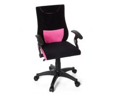 hjh OFFICE 670450 Sedia da ufficio per bambini KIDDY PRO AL tessuto nero rosa, con braccioli, regolabile in altezza, ideale per linizio dellanno scolastico, sedia ergonomica