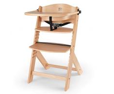 Kinderkraft Seggiolone Pappa in Legno ENOCK, Evolutivo, Multifunzionale, Sedia Ergonomica, Altezza Regolabile, Facile da Pulire, dai 6 Mesi ai 10 Anni, Naturale