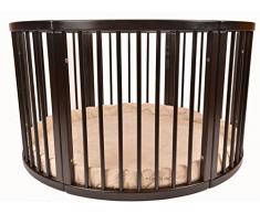 MOLTO GRANDE legno box per bambini DARK Ø 120cm (STRIPES)