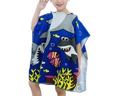 Asciugamano Poncho Bambino, Chickwin Cartone Animato Kids Accappatoio Microfibra Asciugatura da Bagno con Cappuccio Asciugatura Rapida per Spiaggia Bagno (60x120cm,C)