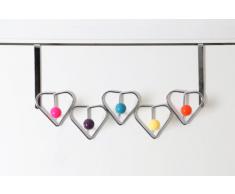 Premier Housewares 0509730 Appendiabiti da Porta, Cromato, 5 Ganci, Palle di Plastica