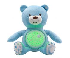 Chicco First Dreams Orsacchiotto Peluche Baby Bear, Soffice Pupazzo Proiettore con Luce Notturna Bambini, Effetti Luminosi e Rilassanti Melodie, Azzurro - Giochi Neonato 0 Mesi +