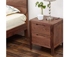 Comò e cassettiere Comodino in Noce Comodino armadietto per Bambini cassettone Studio Breve Armadio Due cassetti Camera da Letto (Color : Brown, Size : 45 * 36 * 50cm)