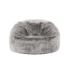 icon Lussouso Kids Eco-Pellicia Classica Poltrona Sacco, Grigio Chairo, 65cm x 45cm, Pouf Poltrona Sacco in Eco-Pellicia Adatto a Ragazzi e Regazze, Legero e Portatile Poltrona Sacco per Zone Giorno