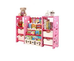 Xyanzi scaffali per Bambini Bambini Bagagli Bookshelf, Bambini Libreria Kids Toy Bagagli Scaffale Rack Multicolore Ludoteca Bookshelf Supporto Dellorganizzatore di Visualizzazione (Color : Pink)