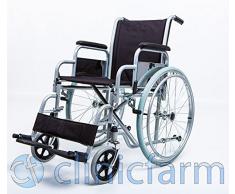 CARROZZINA PIEGHEVOLE SEDIA A ROTELLE girello PER DISABILI ED ANZIANI VIA LIBERA seduta: 43cm___INGOMBRO ESTERNO 62 CM