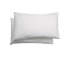 Ikea Len - Federa cuscino per bambini, 35 x 55 cm, 100% cotone, colore: bianco, confezione da 2