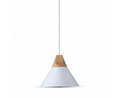 V-TAC – , serie legno vt-7425) lampada a sospensione, Ø260 mm bianco