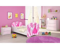 Letto per bambino Cameretta per bambino con materasso Cassetto ACMA I (08 La principessa con il pony, 160x80)