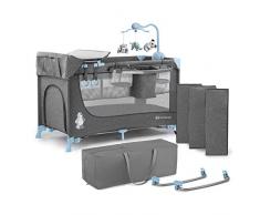 Kinderkraft Lettino Bambino JOY AC, Culla Viaggio, Pieghevole, Giocattoli, Borsa Trasporto, per Bambini, 0-25 Kg, Azzurro