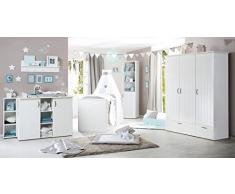 roba Set per camerettaConstantin, bianco, con letto combinato 70 x 140 cm, fasciatoio e armadio a 3 ante