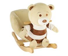 Bieco 74004003 - peluche a dondolo Bubu orso, marrone, per bambini sedia a dondolo, sedile e schienale, altalena peluche per neonati e bambini di circa 60 x 30 x 50 cm