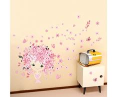 ZBYLL Wall Stickers Principessa Castello per Bambini Camera da Letto Camera Carta Stickers Murali
