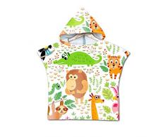 Chickwin Asciugamano Poncho Bambino, Cartone Animato Kids Accappatoio Microfibra Asciugatura da Bagno con Cappuccio Asciugatura Rapida per Spiaggia Bagno (60 * 80cm,Coccodrillo)