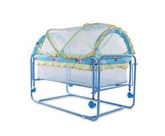 Yinerchuang Shaker per bambini in ferro battuto staccabile con lettino a rotoli, protezione ambientale tessuto anti-collisione con zanzariera (colore : Blu)