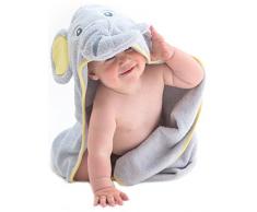 Little Tinkers World Asciugamano Elefante per Bambini EXTRA SOFFICE - Asciugamano da Bagno 100% in Cotone - Perfetto per la Doccia dei Bambini - Per Neonati o Bambini Piccoli