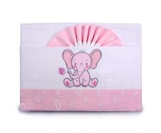 Pekitas - Parure di lenzuola di flanella, per neonati, 3 pezzi, per lettino da 60 x 120 cm, 100% cotone, prodotte in Portogallo Cuna rosa-bianco,culla 60 x 120