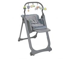 Chicco Polly Magic Relax Seggiolone Pappa per Bambini 0 Mesi - 3 Anni (15 kg), Regolabile con 4 Ruote, Reclinabile a Sdraietta, Chiusura Compatta, Barra Gioco e Cuscino Riduttore, Cerulean, 1.0 Piece