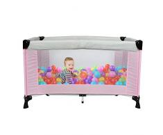 Leogreen - Giochi Da Giardino Per Bambini, Box Per La Sicurezza Dei Bambini, Standard CE, 125 x 65 x 76 cm, Grigio/Rosa, Dimensioni letto disteso: 125 x 76 x 65 cm, Peso: 8,84 kg
