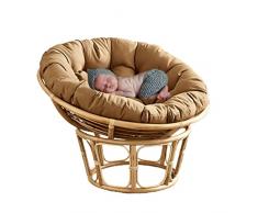 SRHMYJJ Cuscino Rotondo in Velluto di Lusso Imbottito per piattino, Amaca a Forma di Uova di Vimini, Sedia a Dondolo con Luna, Cuscini per Lo Schienale a Nido dApe (Coffee 140cm(55inch))