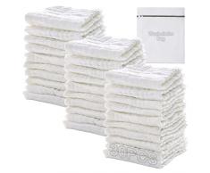 Mussole Quadrotti Cotone Asciugamani Neonato Salviette Bavaglini Asciugamano Accappatoio Mussola Neonato Cotone 0-3 Mesi Lista Nascita Bebè 30pz 25x25 cm (Include Sacco Per La Biancheria) Koo-dib Baby
