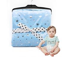 Coperta per bambini, Larkotech 100% Velluto di cristallo Coperta Bambino senza sostanze nocive Coperte da culla particelle di massaggio 3D, Regalo per bambini Super morbido e soffice, 110*150cm Blu