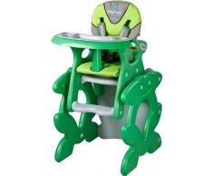 Caretero, Seggiolone 2 in 1, trasformabile in sedia per bambini, Verde (Grün)