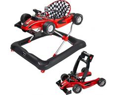 ib style® LITTLE RACER | 2 in 1| girello | con effetti luce e suono | EN 1273:2020 | rosso