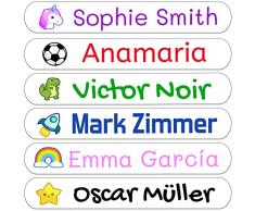 Haberdashery Online 50 Etichette per Vestiti termoadesive Personalizzate con Il Nome per contrassegnare lAbbigliamento dei Bambini. Adesivi da Stiro, Resistenti a Lavatrice e asciugatrice, 6x1cm