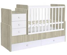 AVANTI TRENDSTORE - Noah - Lettino multifunzionale per bambini da 0-12 anni, in legno laminato e massiccio. Dimensioni LAP 66x110x173,2 cm
