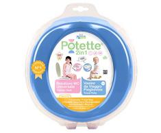 Potette 2in1 Blu, Vasino da Viaggio e Riduttore WC - include 3 ricambi