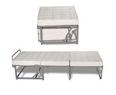 EVERGREENWEB - Pouf Letto Singolo con Materasso Water Foam alto 10 cm SUITE Salvaspazio Pieghevole per Camera Cameretta Soggiorno Puff Poggiapiedi Ottomano, tessuto VELLUTO color ANTRACITE Sfoderabile