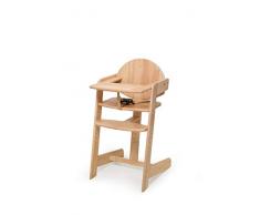 Geuther 2359 NA - Seggiolone per bambini Filou Up, in legno massiccio, incl. Tavola da pranzo e giocattolo, marrone, 10,9 kg