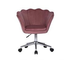 Radelldar Sedia Ufficio Rosa Ergonomica Comoda Velluto Sedia Scrivania Cameretta Altezza Regolabile 360° Girevole per Computer Studio Estetista (Rosa)