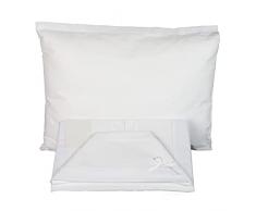 Lenzuolino Culla Lettino Neonato Set 3Pz. da Ricamare tela Aida Regalo Bimbi Coordinato Completo 100% Puro Cotone Bianco | Made in Italy