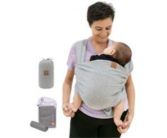 Dolbomy Fascia Porta Bebe - Marsupio Neonati - Sciarpa Elastica in Cotone Fino a 15 kg - Regalo Di Nascita Per il Neonato - Include una Borsa Portaoggetti e una Asciugamano Raffreddamento - Baby Wrap
