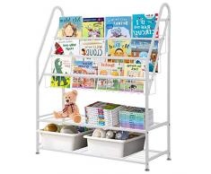 Libreria per bambini, libreria per bambini, 5 ripiani in acciaio inox, scaffale per libreria, espositore per libri, grande armadio per bambini, altezza perfetta per bambini