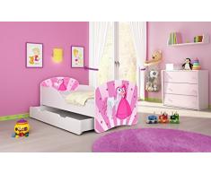 Letto per bambino Cameretta per bambino con materasso Cassetto ACMA I (08 La principessa con il pony, 160x80 + Cassetto)