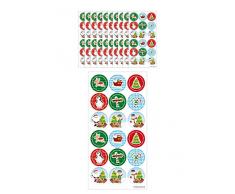 HENBRANDT - Adesivi natalizi grandi, 180 pezzi, per bambini, per Natale e per Natale