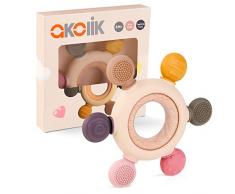 akolik Giochi Dentizione Neonato, Massaggia Gengive Neonati Anello per la Dentizione del Bambini, Massaggiagengive Senza BPA per neonati di età superiore ai 3 mesi