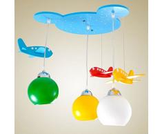 Ciondolo a forma di testa di orso in legno cameretta bambini lampade - Aereo lampada da soffitto per cameretta bambino camera da letto LED Lampadario