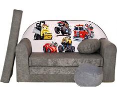 Pro Cosmo Divano da Bambini con Pouf Omaggio, Pedana e Cuscini - A14