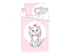 JFabrics Disney Aristogats - Set di biancheria da letto con copripiumino e cuscino per culla, colore: rosa chiaro