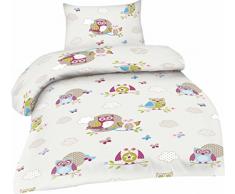 2 pezzi, biancheria da letto per bambini in cotone renforcé 100 x 135 cm + 40 x 60 cm 100 x 135 cm EULE-CRÈME