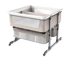 Lettino Neonati Gemellare, Culla A Lato Del Letto, Culla Per Neonati Con Genitori, Altezza Regolabile, Griglia Visiva Di Monitoraggio, Ruota Universale Silenziosa, Culla Con Cesto Portaoggetti