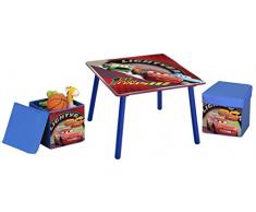 Disney - Set tavolo in legno e 2 sgabelli con contenitore Cars