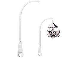 Cozlly Supporto Giostrina Lettino Neonato, 58cm Supporto Giostrina Culla, Staffa per Braccio per Culla, Supporto per Campana Culla, Braccio Mobile per Culla per Bambino Ragazza Ragazzi, Bianco