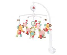 Fehn 074291 giostrina musicale Safari, carillon con i colorati animali del safari, da ascoltare per stupirsi, da agganciare al lettino, per i bambini da 0-5 mesi, altezza: 65 cm, diametro 40 cm